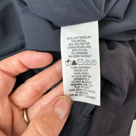 ZOZO Women Tie Front Wrap Midi Dress Long Sleeve Blue Medium Romantic Classy - Picture 10 of 11